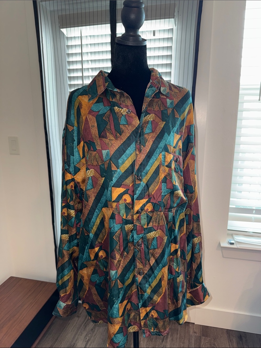 Vintage 100% silk shirt